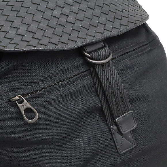BOTTEGA VENETA Black Leather Intrecciato Backpack main image 4